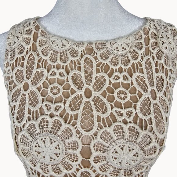 Boho Victorian Antique Revival Lace Short Party Glam Dress Joseph Ribkoff 6 Whit - Picture 6 of 16